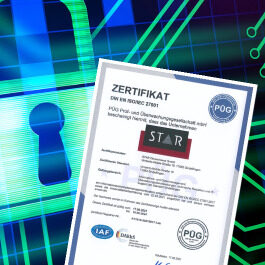 Unser Informations­sicherheits­management­system (ISMS) ist nach ISO 27001 zertifiziert
