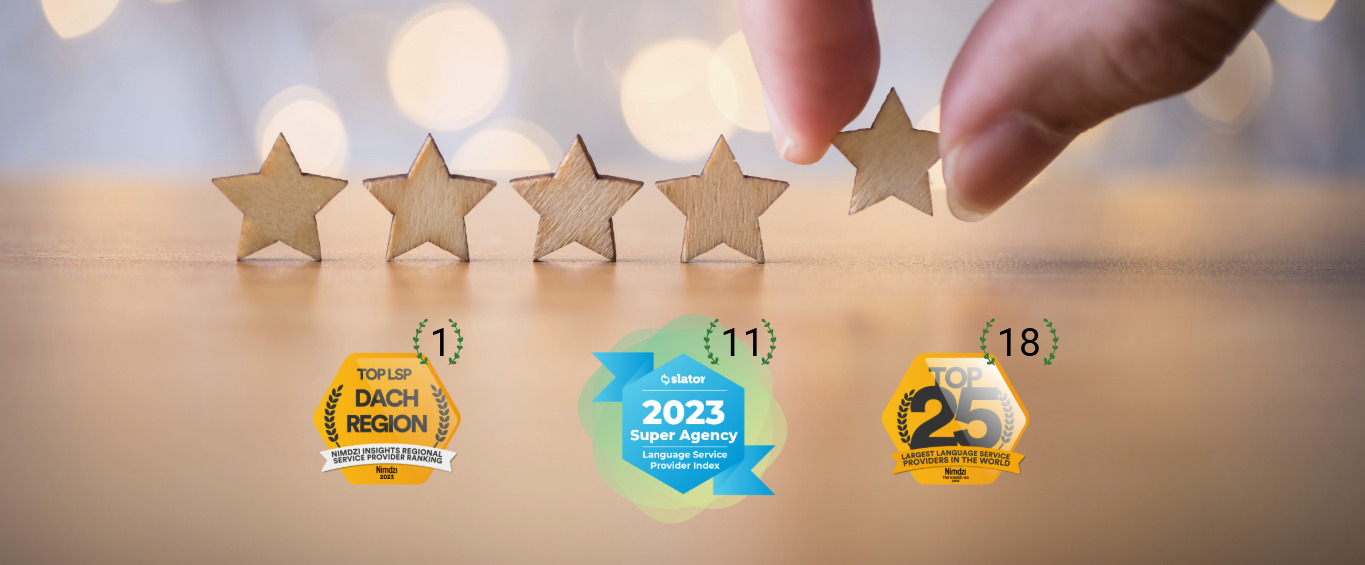 Ranking-Badges 2024 von Slator und Nimdzi