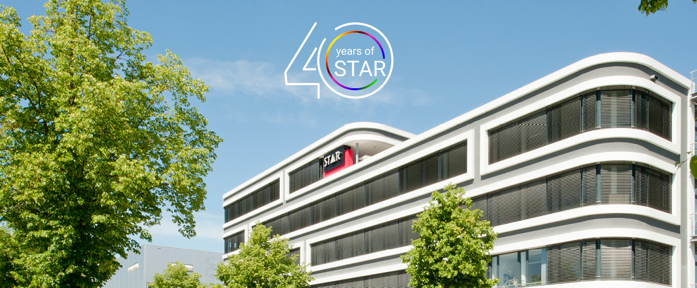 STAR Deutschland Firmengebäude mit 40-Jahre-STAR-Jubiläums-Logo