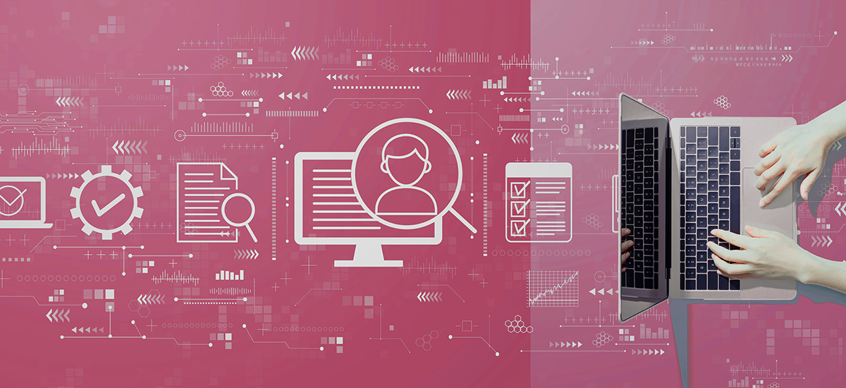 Graphic showing symbols for computer workstations, document processes, and quality assurance in the context of technical writing