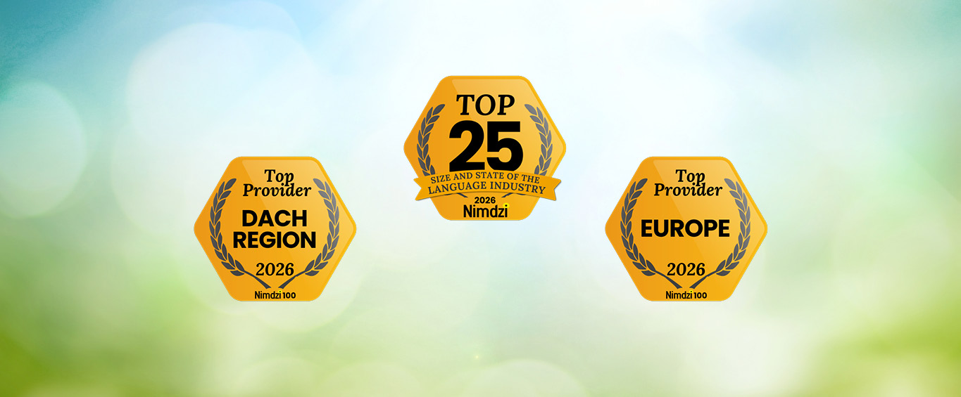 Nimdzi‑Auszeichnungen für STAR mit Platzierungen unter den Top 25 Sprachdienstleistern weltweit sowie unter den führenden Anbietern in Europa und der DACH‑Region.